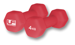 Urban Fitness dumbbells hex neopreen rood - 2 x 4kg fitness set