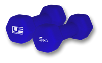 Urban Fitness dumbbells neopreen blauw - 2 x 5kg - hex set