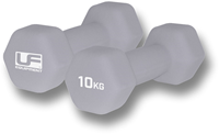 Urban Fitness dumbbells hex neopreen zilver - 2 x 10kg fitness set