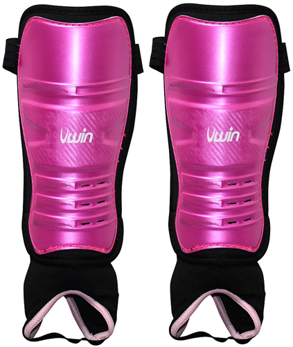 Uwin protège-tibias hockey medium rose-violet-noir protection