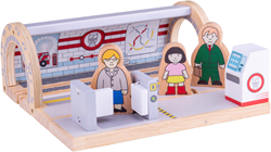 BigJigs houten metrostation - speelgoed treinset accessoire