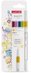 Uni-ball fineliner set retro kleuren 5 stuks creatief schrijven