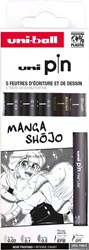 Uni-ball fineliner set - Manga Shojo tekenpennen 5 stuks zwart