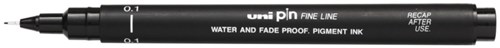 Uni-ball fineliner zwarte tekenpen 0,1 mm waterbestendig