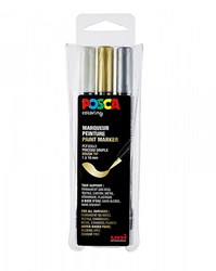 Posca set de marqueurs pinceau métalliques - marqueurs créatifs pour enfants