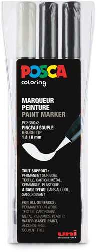 Posca set de marqueurs pinceau - stylos créatifs pour enfants et adultes