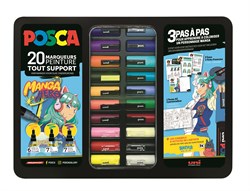 Uni Posca Uni Posca Verfmarker Koffer Manga Hero 20 stuks