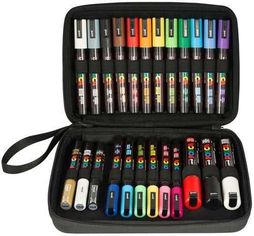 Uni Posca Uni Posca Verfmarkers Luxe Koffer 24 stuks