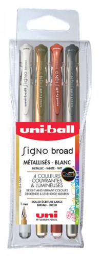 Uni-ball gelpen metallic set 4 kleuren - creatieve schrijfwaren