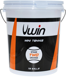 Uwin balles de tennis Stage 2 orange - seau de 72 balles de tennis