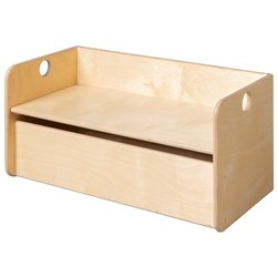 Van Dijk Toys houten kubusbank / kinderbankje met opbergruimte Naturel - 70x35x35cm vanaf 1 jaar (Kinderopvang kwaliteit)