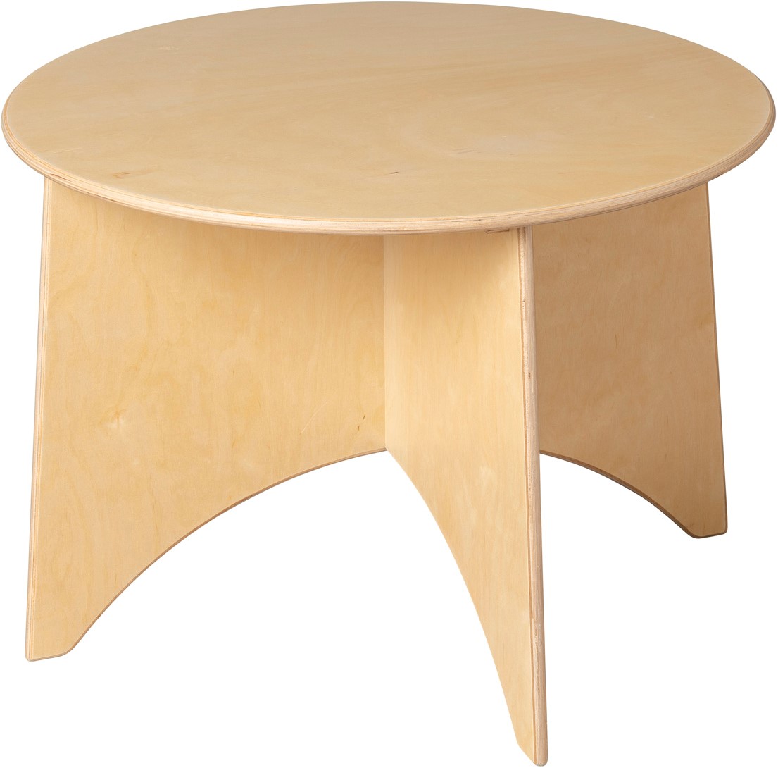 Vlieger Baby open haard Van Dijk Toys houten ronde kinder tafel doorsnede 75 cm hoogte 60 cm