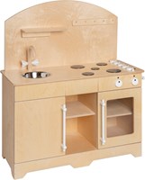 Van Dijk Toys houten speelgoed keuken / keukentje XL - Naturel met wit (Kinderopvang kwaliteit)-2