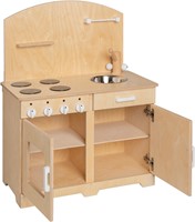 Van Dijk Toys houten speelgoed keuken / keukentje Peuters - Naturel met wit (Kinderopvang kwaliteit)-3