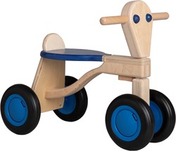 Van Dijk Toys berken houten loopfiets vanaf 1 jaar - Blauw (Kinderopvang kwaliteit)
