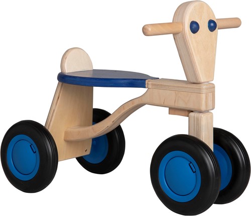 Van Dijk Toys Vélo d'équilibre en bois de bouleau à partir de 1 an - Bleu (Qualité de la garde d'enfants)