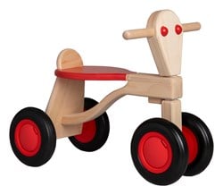 Van Dijk Toys berken houten loopfiets vanaf 1 jaar - Rood (Kinderopvang kwaliteit)
