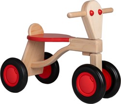 Van Dijk Toys berken houten loopfiets vanaf 1 jaar - Rood (Kinderopvang kwaliteit)