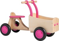 Van Dijk Toys houten kinder loop bakfiets vanaf 1 jaar - Roze (Kinderopvang kwaliteit)-2