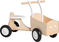 Van Dijk Toys Vélo cargo pour enfants en bois à partir de 1 an - Blanc (Qualité de la garde d'enfants)