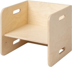 Van Dijk Toys houten kubusstoel / kinderstoel Naturel 32x32x32cm vanaf 1 jaar (Kinderopvang kwaliteit)