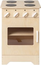 Van Dijk Toys houten speelgoed keuken / keukentje Fornuis - Naturel met wit (Kinderopvang kwaliteit)