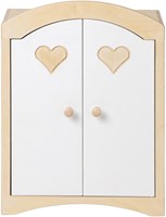 Van Dijk Toys houten speelgoed Poppenkledingkast - Naturel met wit (Kinderopvang kwaliteit)