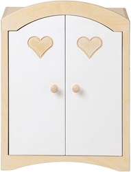 Van Dijk Toys Armoire à poupée en bois - Naturel avec blanc (Qualité de garde d'enfants)