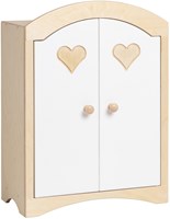 Van Dijk Toys houten speelgoed Poppenkledingkast - Naturel met wit (Kinderopvang kwaliteit)-2