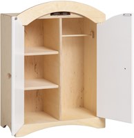 Van Dijk Toys houten speelgoed Poppenkledingkast - Naturel met wit (Kinderopvang kwaliteit)-3