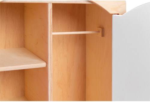 Van Dijk Toys Poppen kleding kast - Naturel met wit