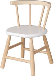 Van Dijk Toys houten kinderstoel gebogen leuning - Naturel hout & wit (Kinderopvang kwaliteit)