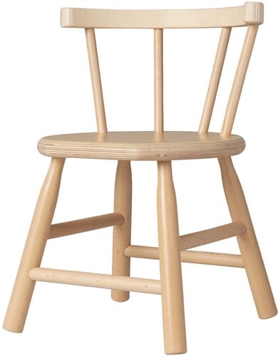Van Dijk Toys houten kinderstoel gebogen leuning - Naturel (Kinderopvang kwaliteit)-3