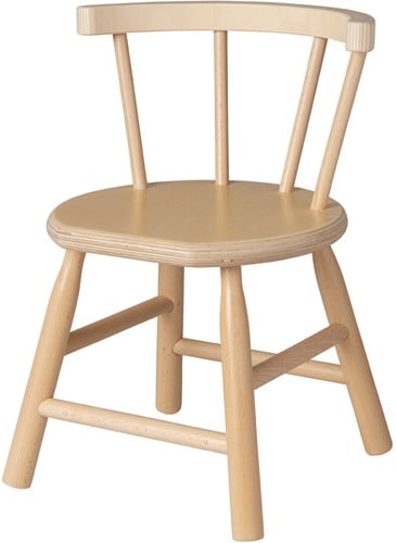 Van Dijk Toys houten kinderstoel gebogen leuning - Naturel (Kinderopvang kwaliteit)