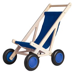 Van Dijk Toys poussette en bois pour poupée / buggy pour poupée - Bleu (Qualité de garde d'enfants)