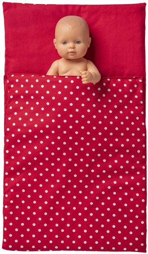 Van Dijk Toys Couette - Rouge avec des pois blancs-3