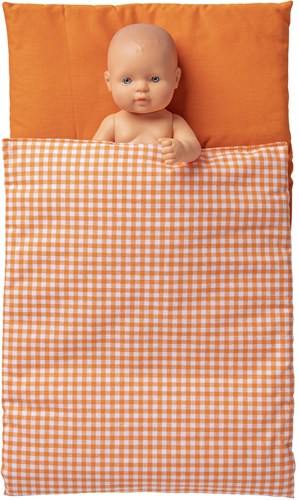 Van Dijk Toys Couette - Orange et blanc à carreaux-3