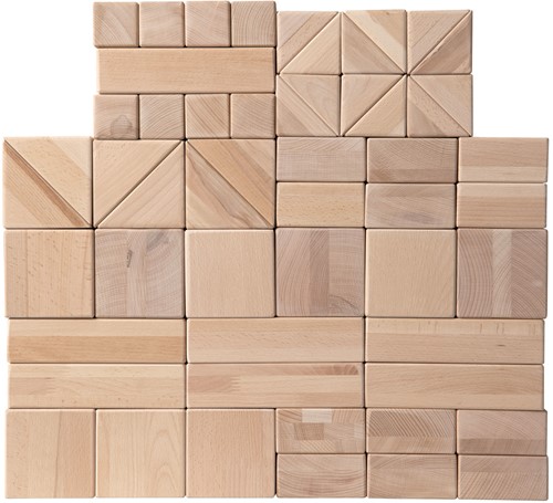 Van Dijk Toys Haagse blokkenset / houten blokken set 10cm (Kinderopvang kwaliteit)-2