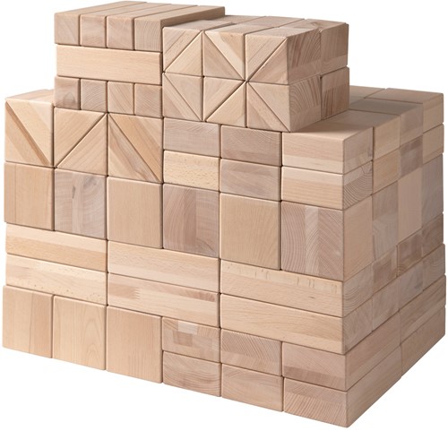 Van Dijk Toys Haagse blokkenset / houten blokken set 10cm (Kinderopvang kwaliteit)