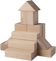 Van Dijk Toys Haagse blokkenset 156 delig - Naturel
