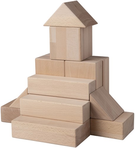 Van Dijk Toys Haagse blokkenset 156 delig - Naturel