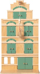 Van Dijk Toys entrepôt de jeu en bois vert incluant un sac de pois - Vert vintage (adapté à la garde d'enfants)