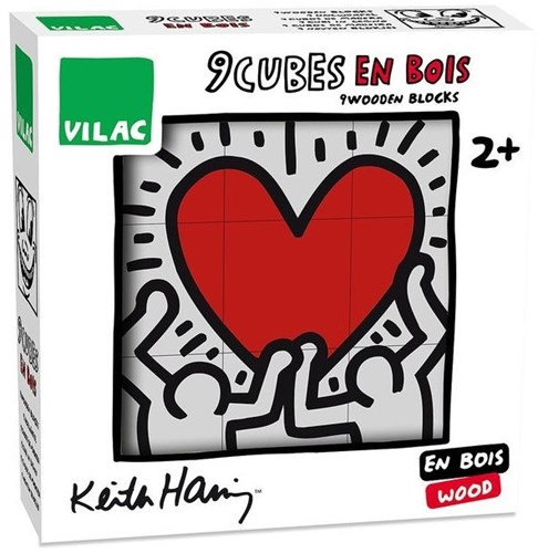Vilac blocs en bois Keith Haring - puzzle jouet éducatif