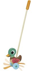 Vilac houten duwfiguur eend Ingela P. Arrhenius multicolor speelgoed