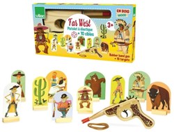 Vilac jeu de tir pistolet en bois Farwest élastiques jouet cowboy