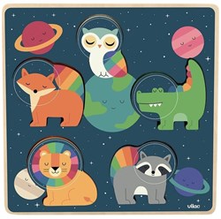 Vilac puzzle en bois animaux de l'espace Andy Westface jouet éducatif