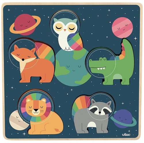 Vilac puzzle en bois animaux de l'espace Andy Westface jouet éducatif