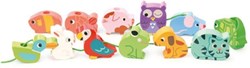 Vilac perles en bois animaux jouet - jeu d'enfilage coloré pour enfants