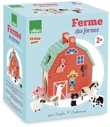 Vilac boîte à formes ferme en bois jouet éducatif animaux de la ferme