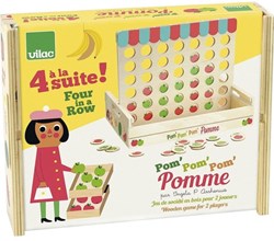 Vilac vier op een rij spel houten appels retro design